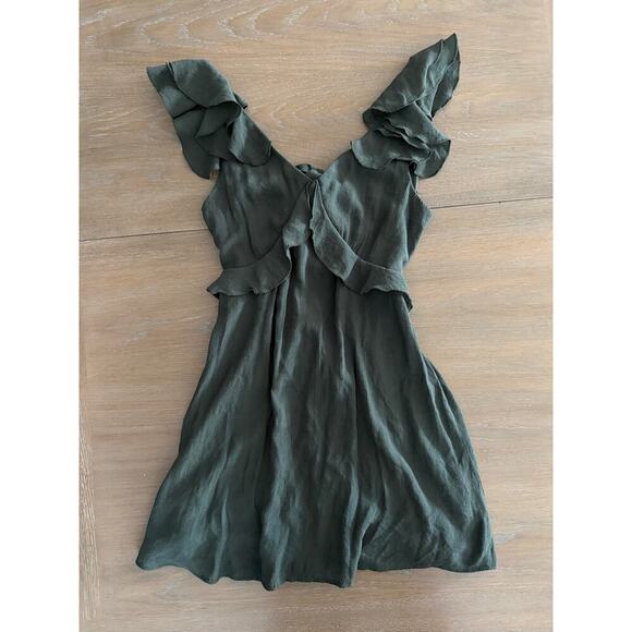 REVOLVE Dresses & Skirts - Mi Ami forest green ruffle mini dress - size small